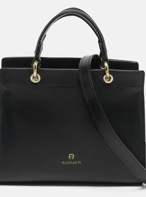 Aigner Carol Mini Black Leather Tote