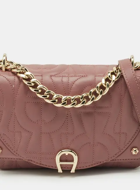 Aigner Diadora Mini Old Rose Leather Crossbody Bag