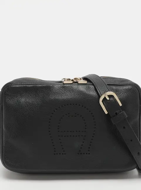Aigner Black Leather Crossbody Bag