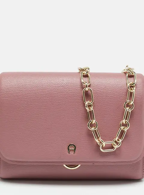 Aigner Grazia Mini Pink Leather Crossbody Bag