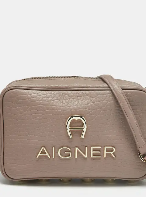 Aigner Bombe A Old Rose Leather Camera Crossbody Bag