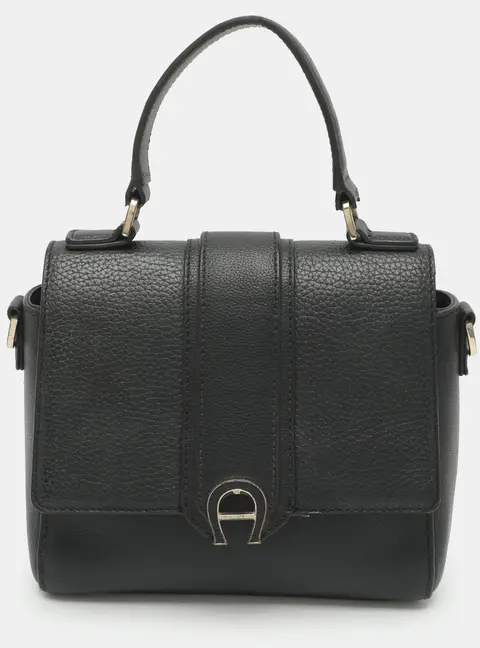 Aigner Anthea Black Leather Top Handle Bag