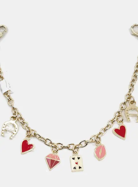 Aigner Charm Enamel Gold Tone Bag Charm