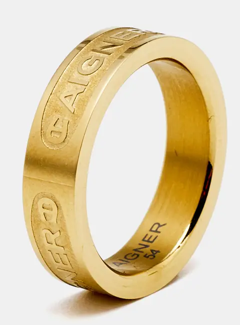 Aigner Gold Tone Band Ring Size 54