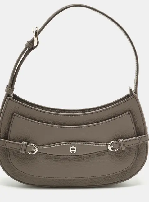 Aigner Cavallo Mini Dark Grey Leather Shoulder Bag