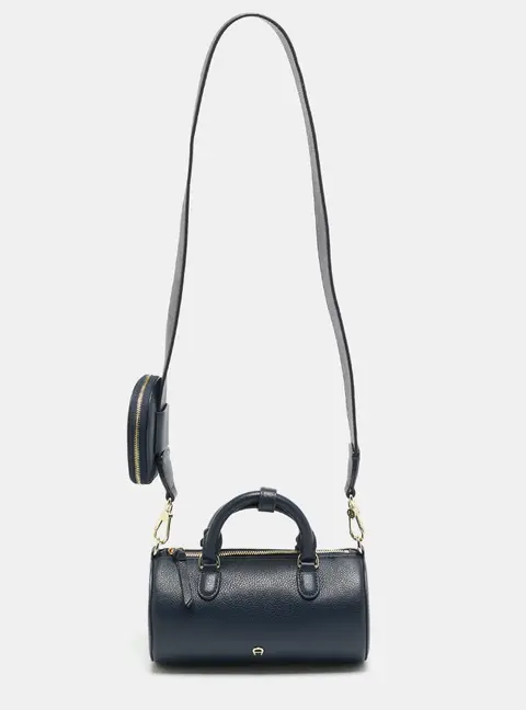 Aigner Isa Small Cosmic Blue Leather Crossbody Bag