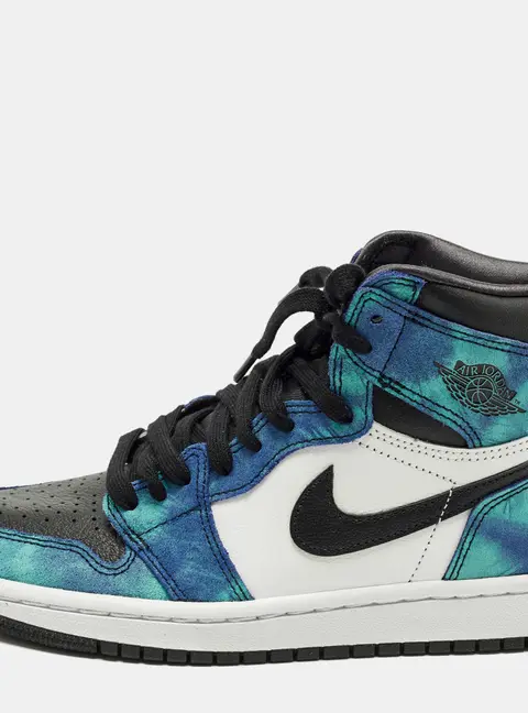 Air Jordans Jordan 1 Retro Tie Dye Size 36.5 Multicolor Leather and Suede High Top Sneakers