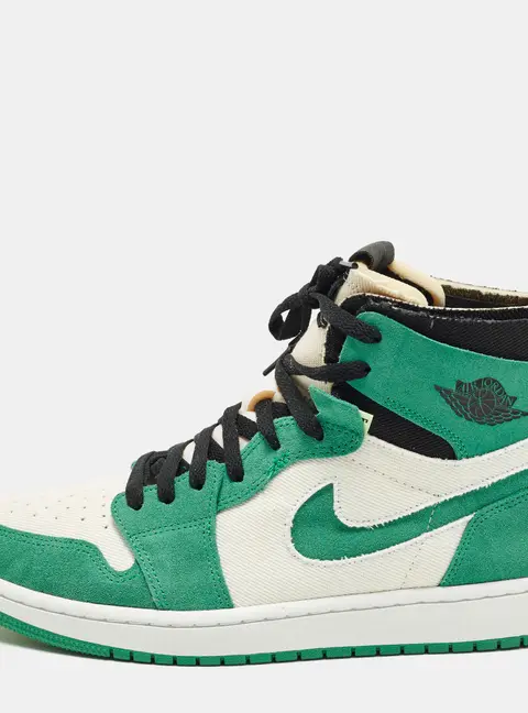 Air Jordans Jordan 1 Zoom Air CMFT Stadium Green Size 44.5 Multicolor Canvas and Suede High Top Sneakers