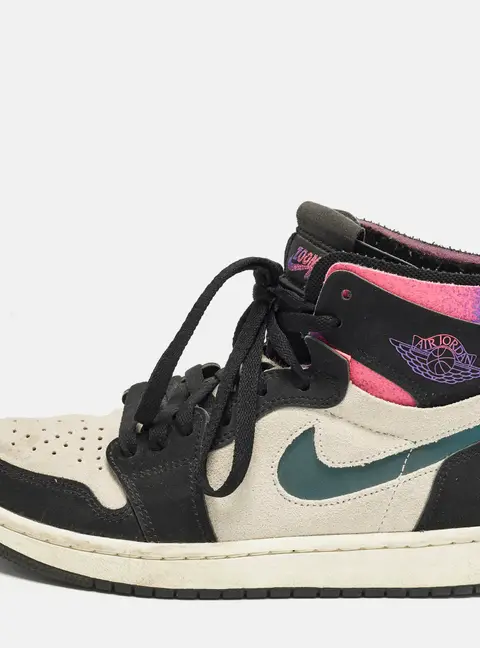 Air Jordans Jordan 1 Zoom Air CMFT PSG Size 39 Multicolor Nubuck Leather and Suede High Top Sneakers