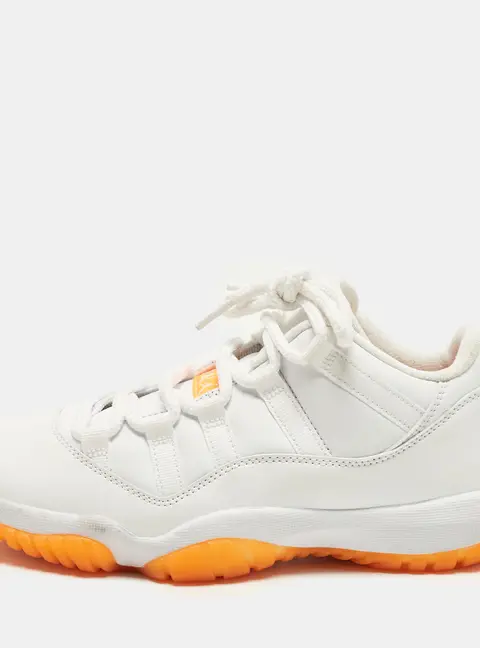 Air Jordans Jordan 11 Retro Citrus  Size 38.5 White Leather and Patent Low Top Sneakers