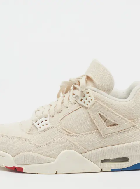 Air Jordans Jordan 4 Retro Blank Size 38.5 Beige Canvas High Top Sneakers