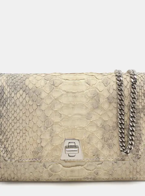 Akris Anouk Grey Python Leather WOC Clutch Bag