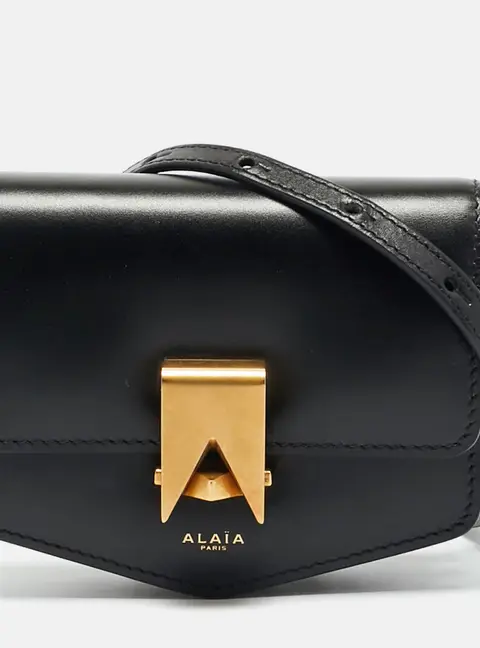 Alaia Le Papa Mini Black Leather Shoulder Bag