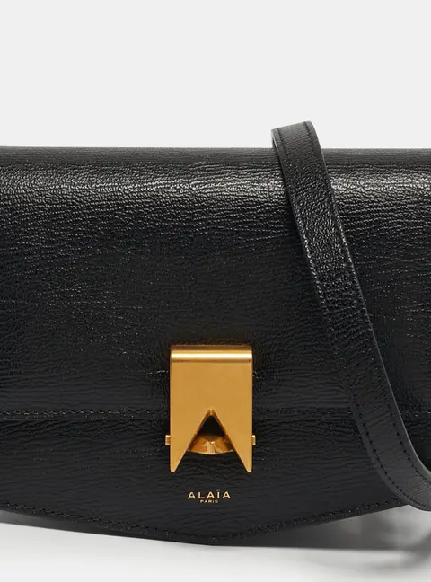 Alaia Le Papa Small Black Leather Shoulder Bag
