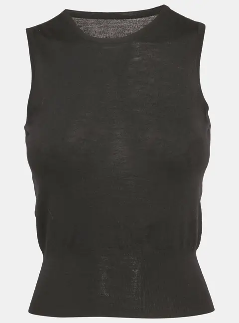 Alaia Black Wool Sleeveless Tank Top S