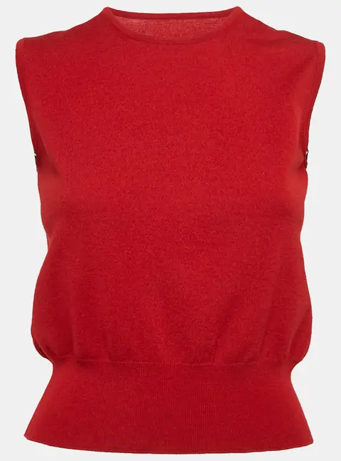 Alaia Red Wool Sleeveless Sweater M