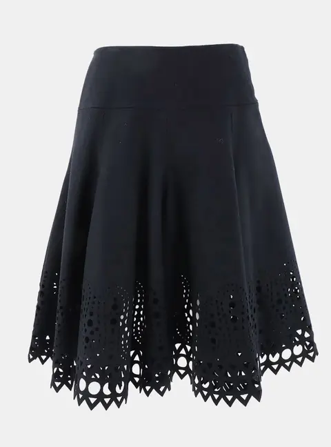 Alaia Black Cashmere, Wool Skirt Size S
