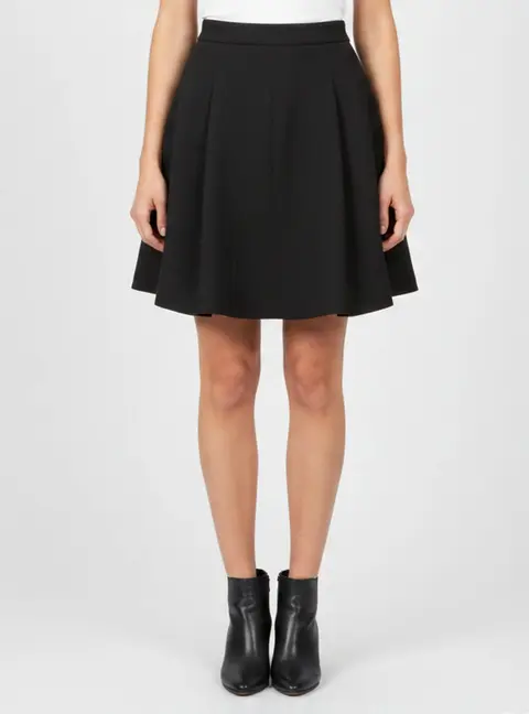 Ala&iuml;a Black Textured Knit Flared Mini Skirt M