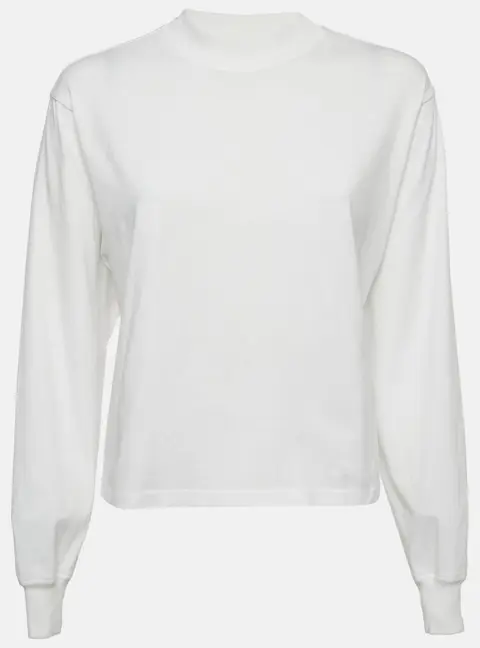 Alaia White Cotton Long Sleeve Sweatshirt S