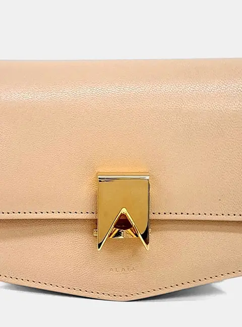 Alaia Beige Leather Le Papa Small Shoulder Bag