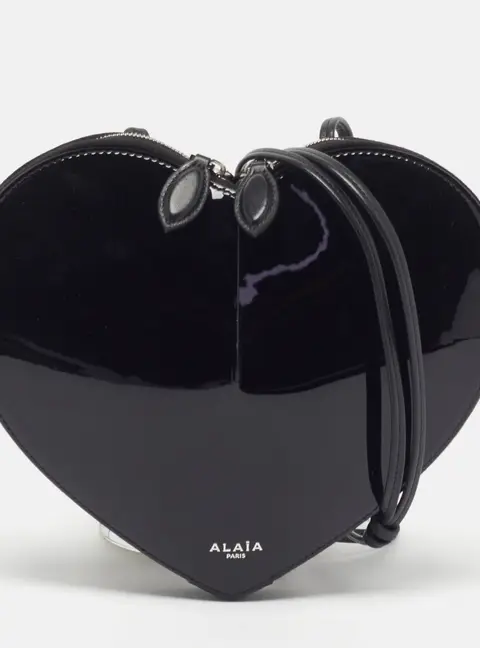 Alaia Le Coeur Black Leather Crossbody Bag