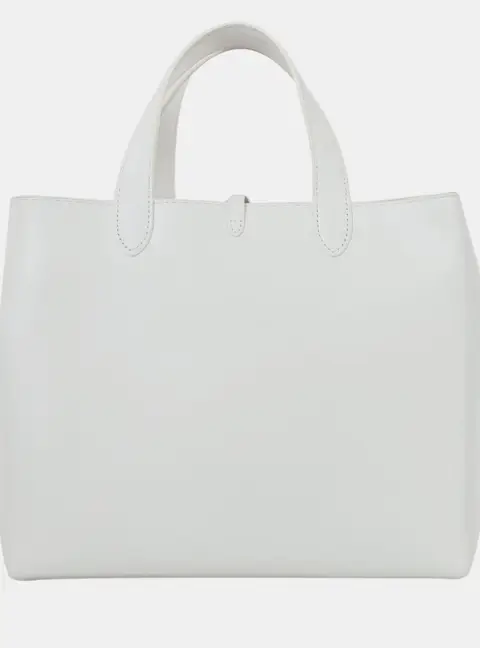 Alaia Cabas PM White Smooth Leather Tote Bag