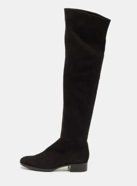 Alaia Size Black Suede Knee Length Boots