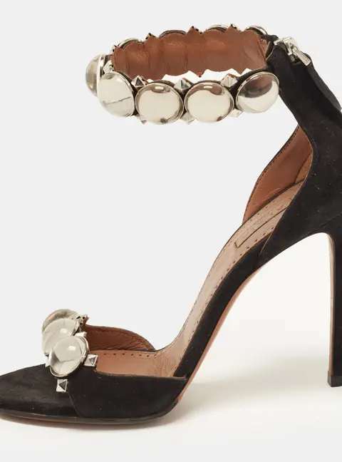 Alaia La Bombe Size 35 Black Suede Ankle Strap Sandals