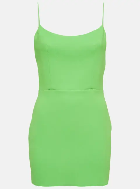 Alex Perry Apple Green Stretch Crepe Singlet Mini Dress M
