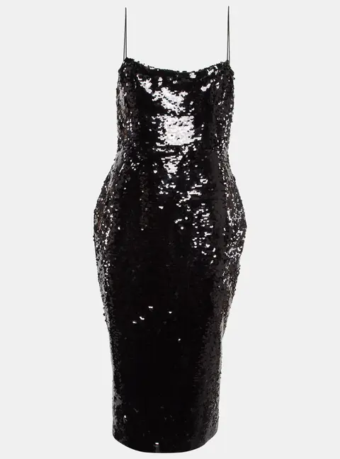Alex Perry Black Sequin Sleeveless Dress M