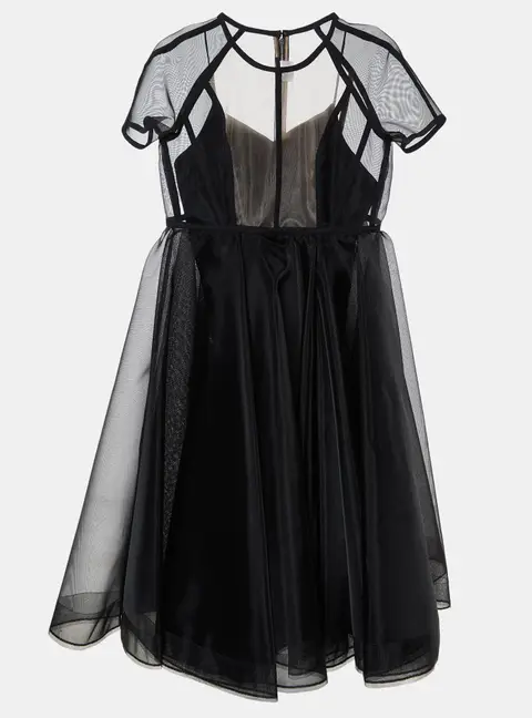 Alex Perry Black Mesh Briony Gown L