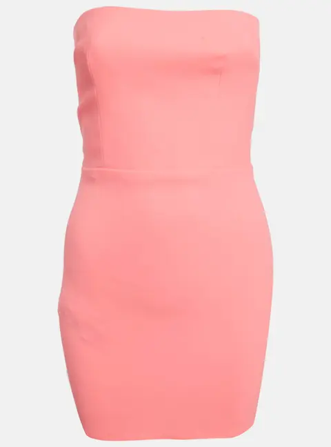 Alex Perry Neon Pink Stretch Crepe Strapless Mini Dress S