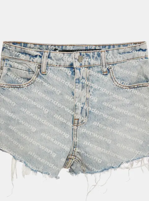 Alexander Wang Blue Denim Bite Highrise Shorts S/Waist 27"