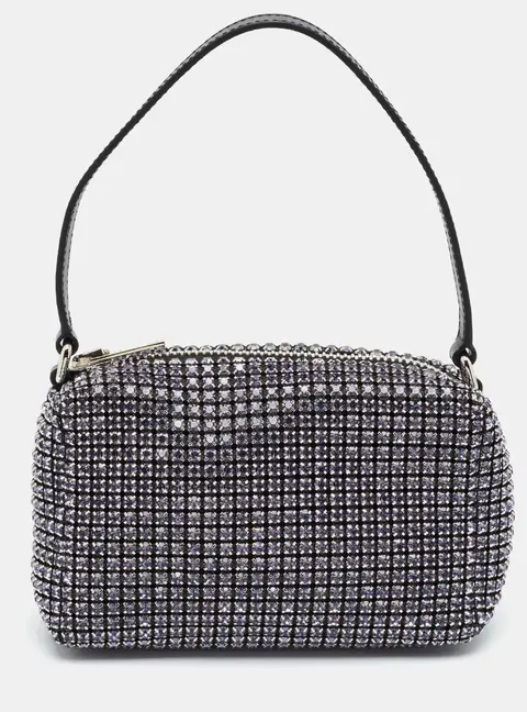 Alexander Wang Heiress Medium Lavender Mesh Crystal Pouch