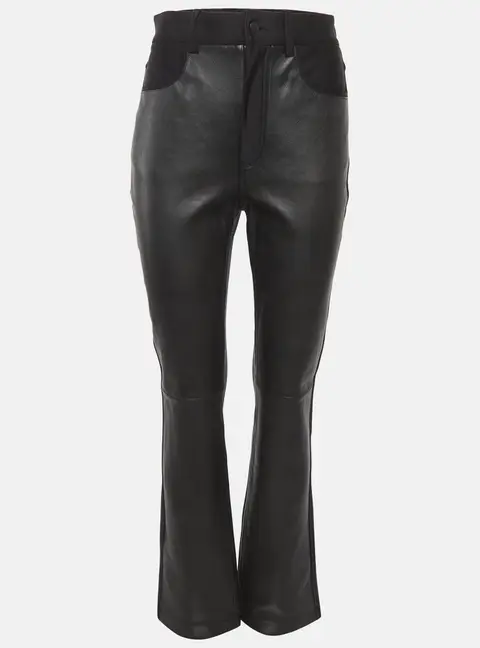 Alexander Wang Black Leather Wide Leg Pants S