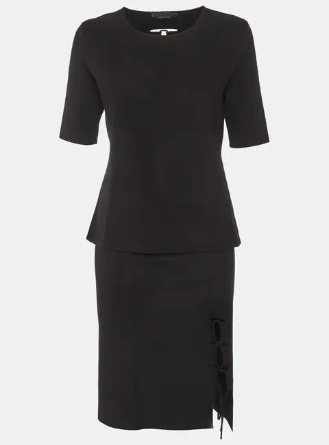 Alexander Wang Black Stretch Knit Lace-Up Set M/L