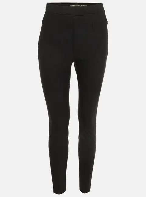 Alexander Wang Black Jersey Zip Detail Pants S