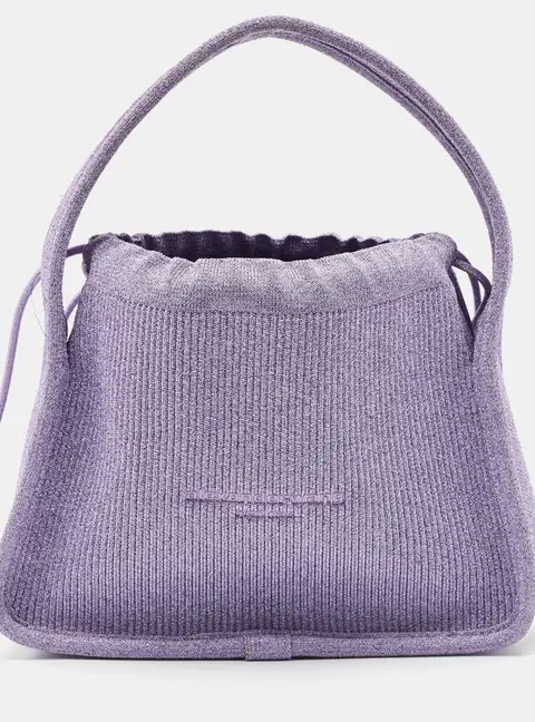 Alexander Wang Purple Ribbed Knit Fabric Small Ryan Bag