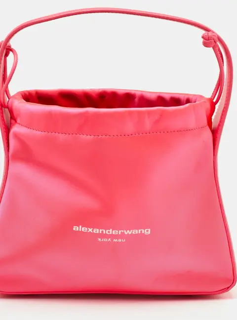 Alexander Wang Ryan Hot Pink Leather and Satin Clutch Bag