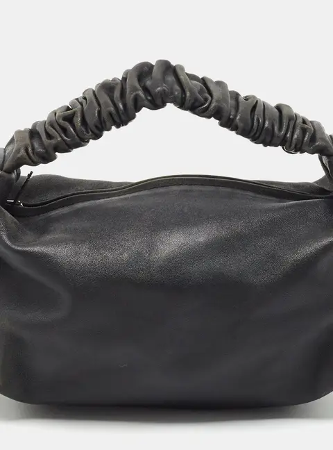 Alexander Wang Scrunchie Mini Black Leather Clutch Bag