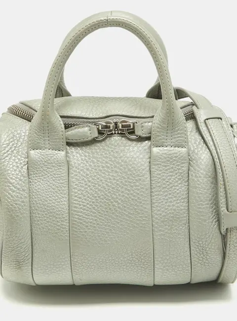 Alexander Wang Rocco Grey Grained Leather Satchel