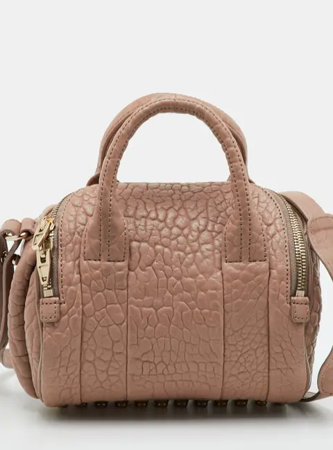 Alexander Wang Rocco Mini Peach Textured Leather Satchel