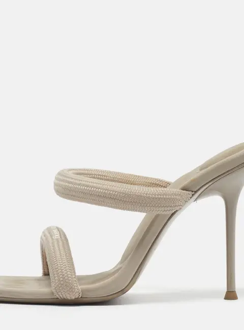 Alexander Wang Julie Size 39.5 Light Grey Canvas Slide Sandals