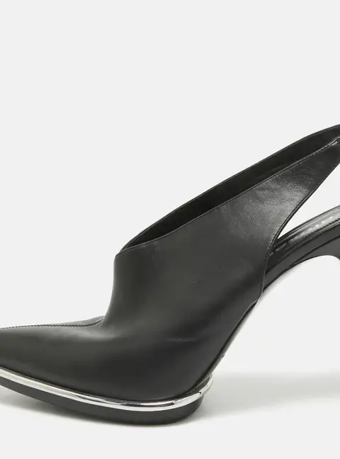 Alexander Wang Black Leather Cara Slingback Pumps Size 40