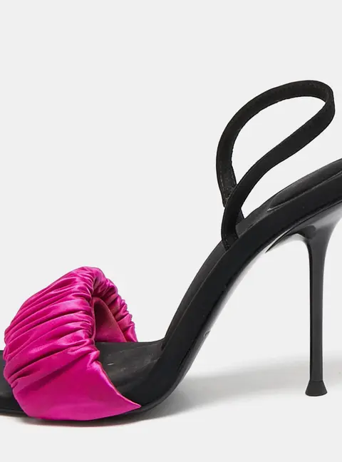Alexander Wang Purple/Black Satin Julie Slingback Sandals Size 37