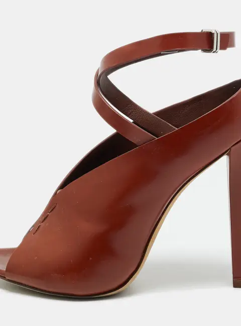 Alexander Wang Size 36.5 Brown Leather Ankle Wrap Pumps