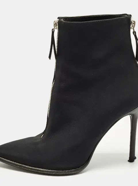 Alexander Wang Size 36.5 Black Canvas Ankle Length Pointed Toe Boots