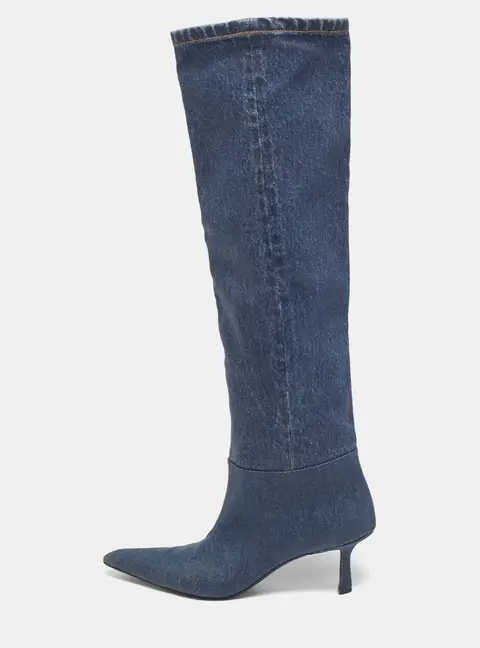 Alexander Wang Slouch Size 37 Blue Denim Knee Length Boots