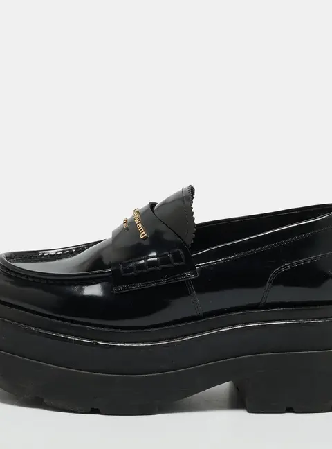 Alexander Wang Carter Size 39 Black Patent Leather Platform Loafers