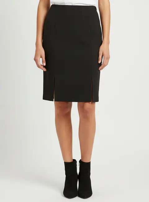 Alexander McQueen Black Crepe Slit Mini Skirt S